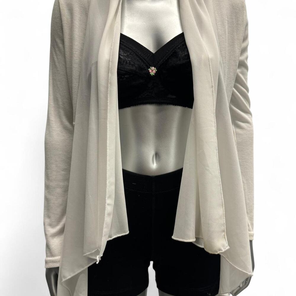 white flowy cardigan